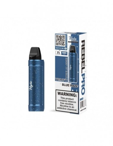 Hyde REBEL Pro Disposable Vape Pen 5000 Puffs Rechargeable Blue Razz 1pcs:0 US